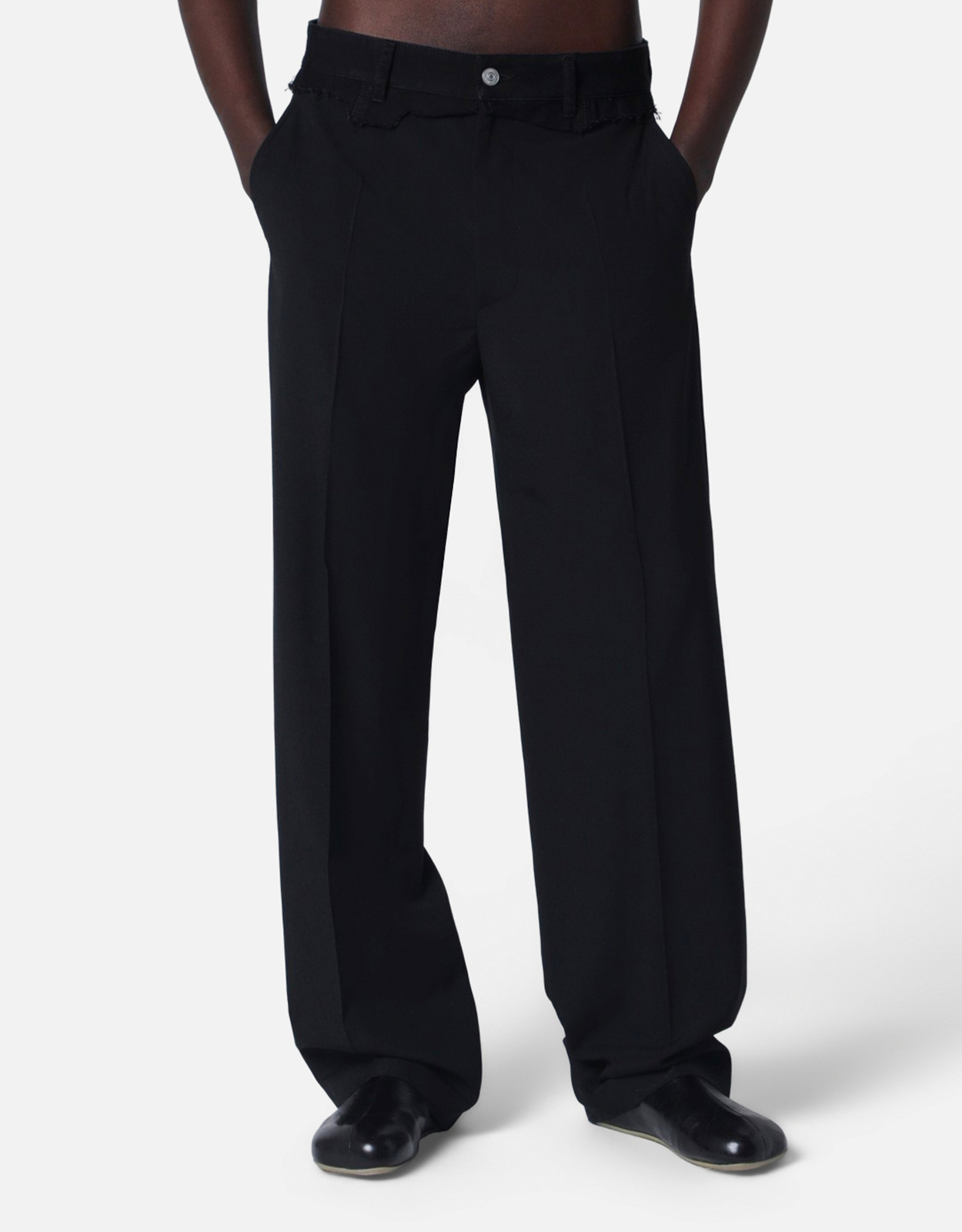 MM6 Maison Margiela メンズ リプレースドウエストウール混紡ワイド