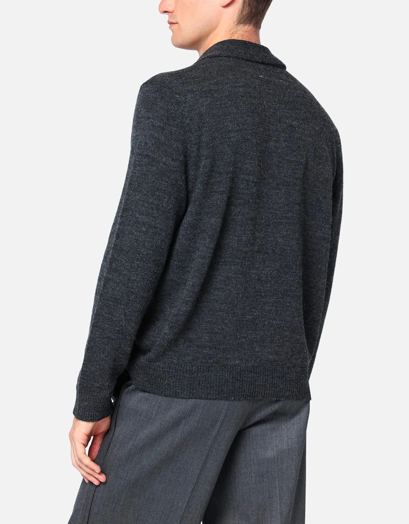 MM6 Maison Margiela Men's Knit Virgin Wool Blend Cardigan With