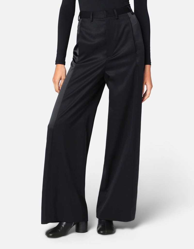 MM6 Maison Margiela Tailored Wool Blend Contrast Panel Straight