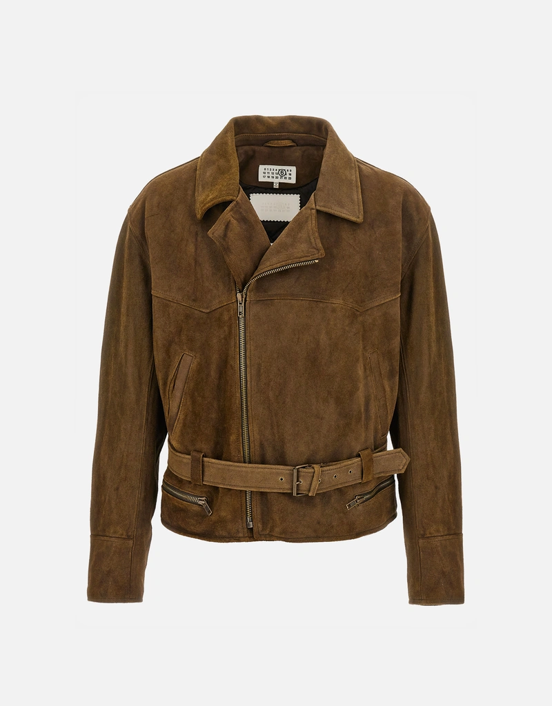 MM6 Maison Margiela メンズスエードバイカーレザージャケット (すべて