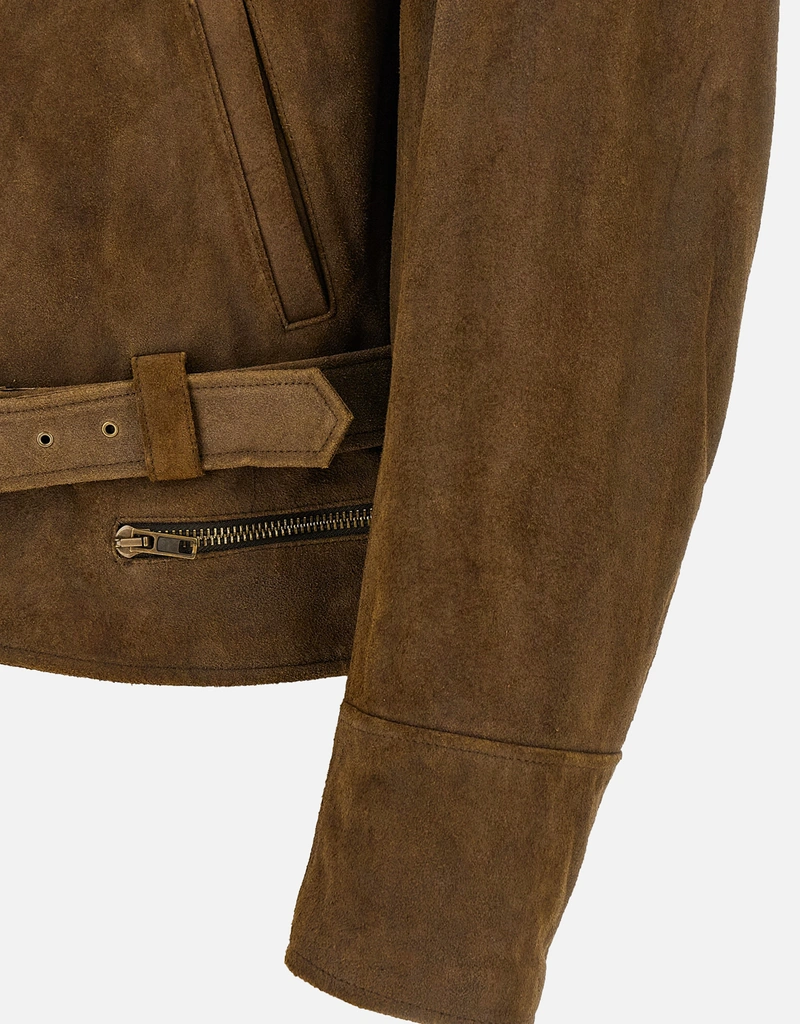 MM6 Maison Margiela メンズスエードバイカーレザージャケット (すべて