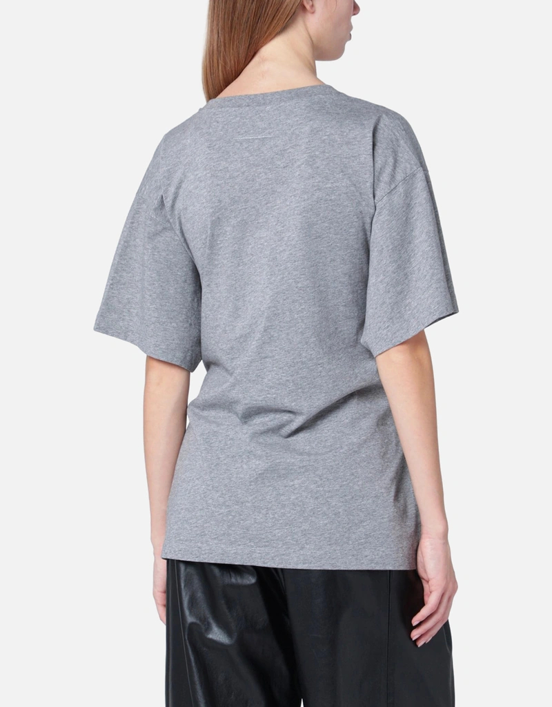 MM6 Maison Margiela フリルTシャツ グレー MM6 Maison Margiela: Gray Cotton Gloves T-shirt | SSENSE