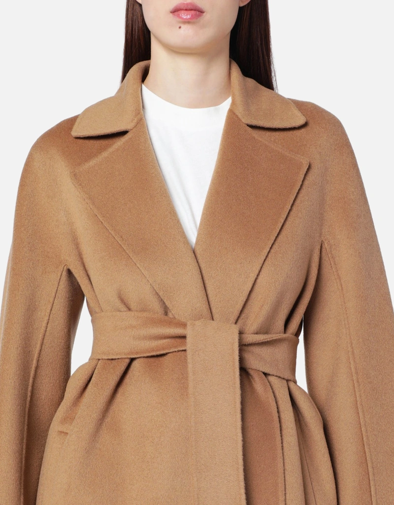 処分価格 MaxMara STUDIOウールロングコート 38 キャメル Max Mara Studio キャメルラップウールコート (すべての新品) IFCHIC.COM