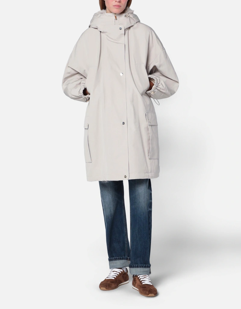 冬物セール‼︎美品☆MaxMara ライトパーカー Max Mara Studio ライトベージュコットンブレンドパーカー (すべての