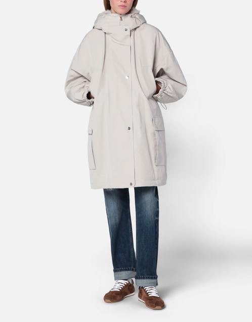 Max Mara Studio ライトベージュコットンブレンドパーカー (すべての