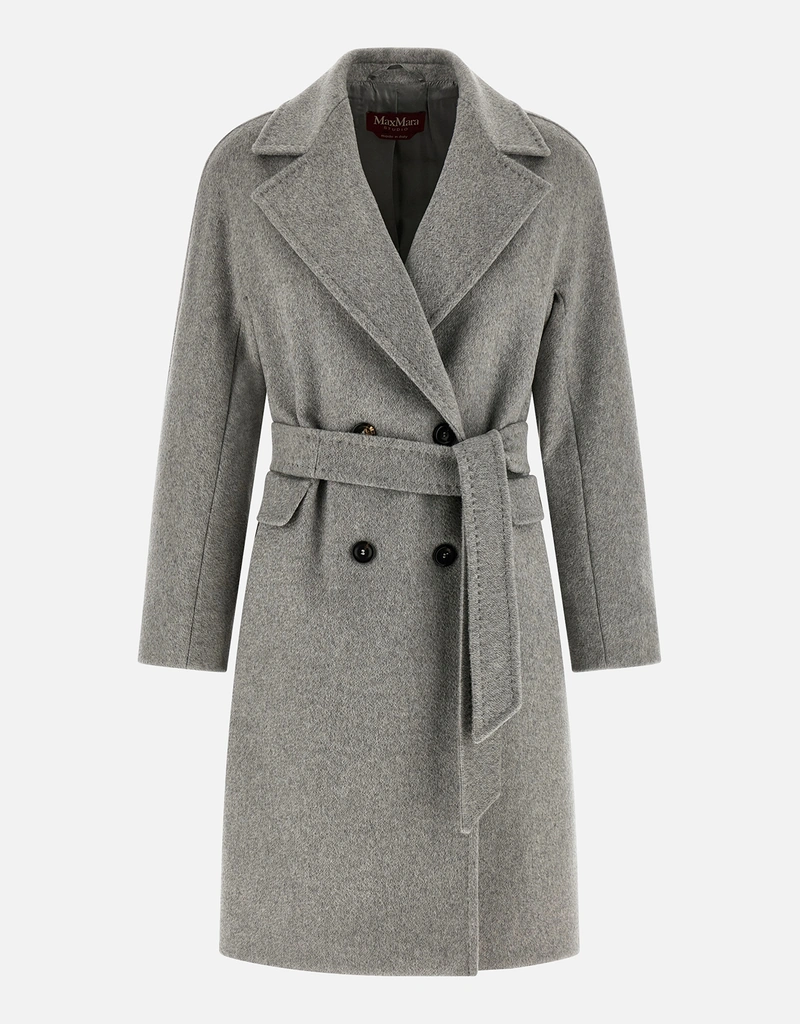 Max Mara Studio カシミヤ アルパカ ウール ダブルブレストコート