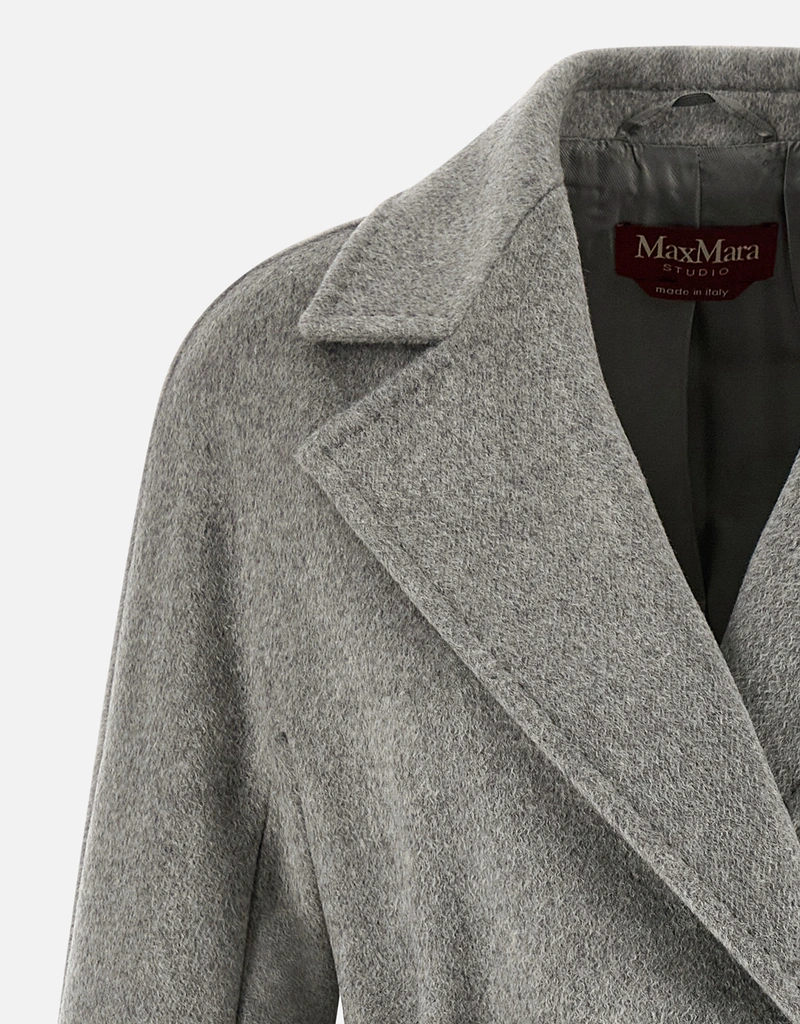 Max Mara Studio カシミヤ アルパカ ウール ダブルブレストコート