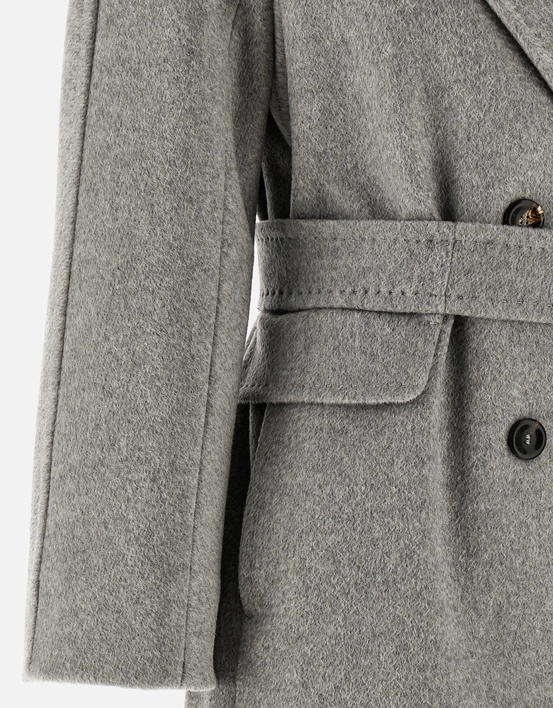 Max Mara Studio カシミヤ アルパカ ウール ダブルブレストコート