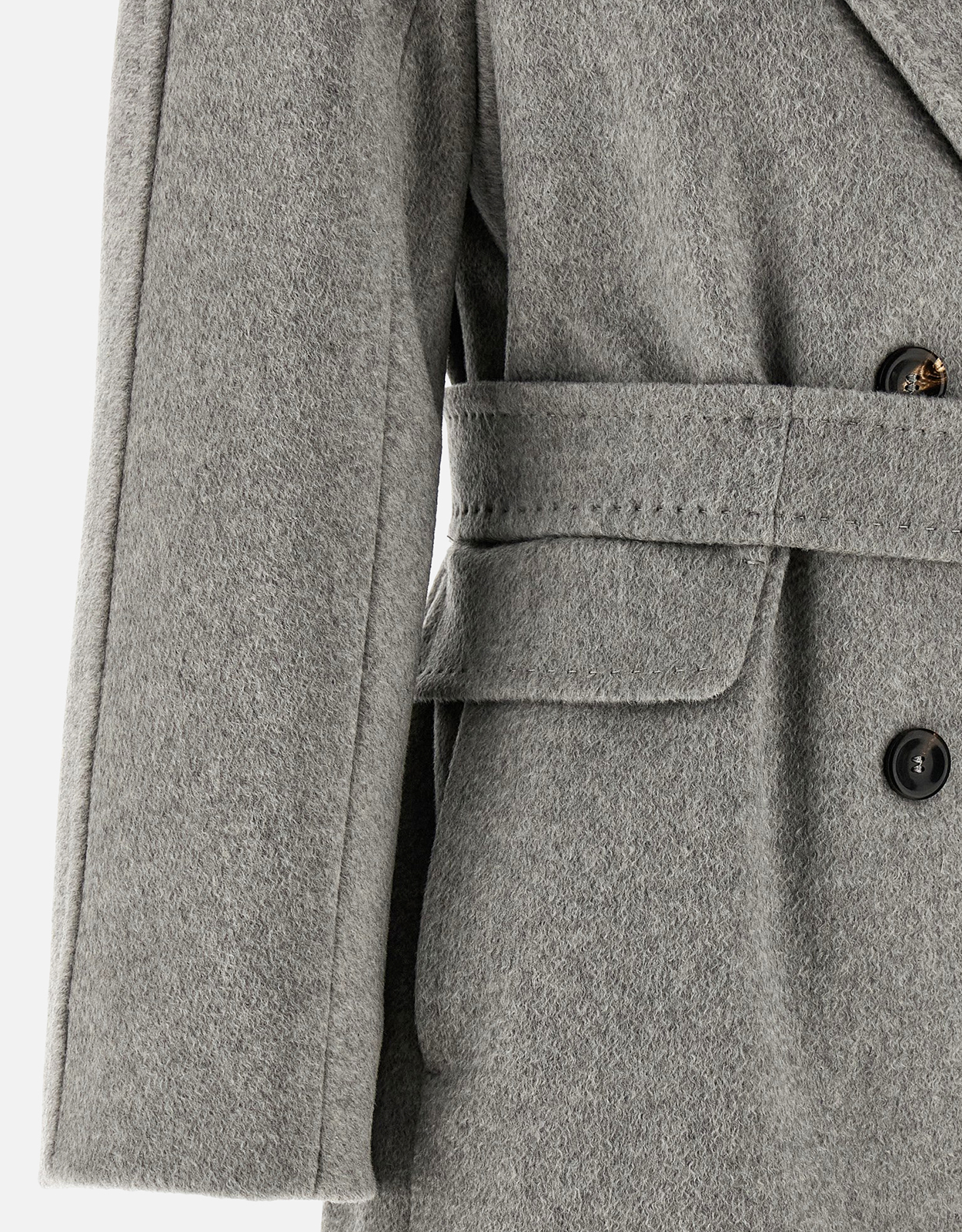 Max Mara Studio カシミヤ アルパカ ウール ダブルブレストコート