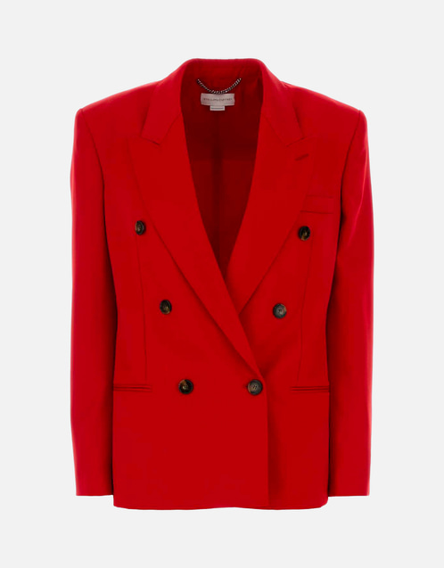 Stella McCartney レッドウールダブルブレストブレザー (すべての新品
