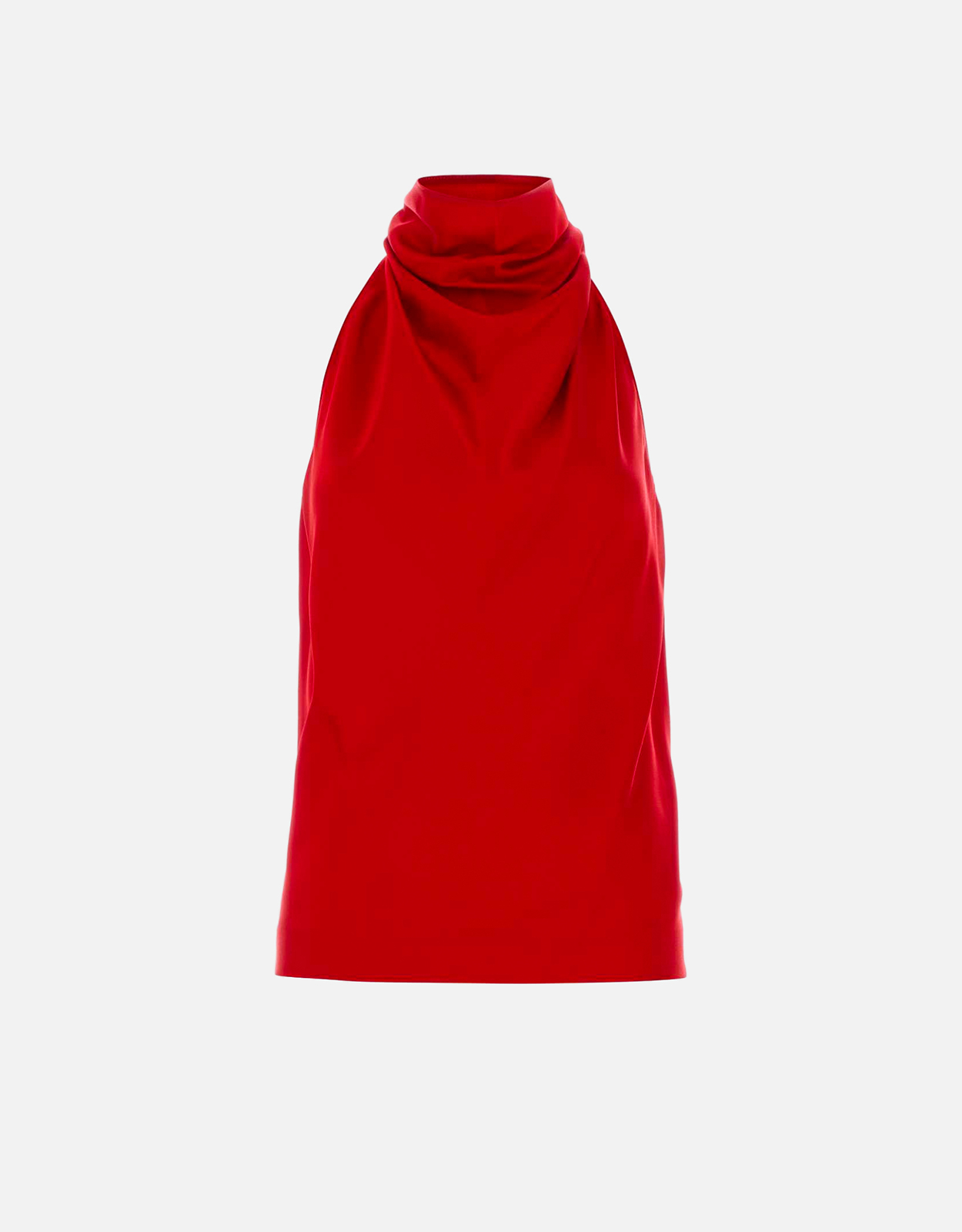 Stella McCartney レッドサテン ドレープバックレストップ (すべての