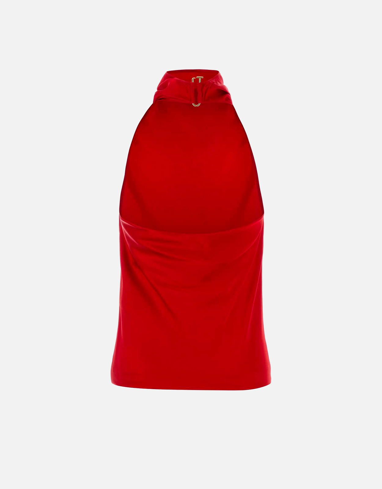 Stella McCartney レッドサテン ドレープバックレストップ (すべての