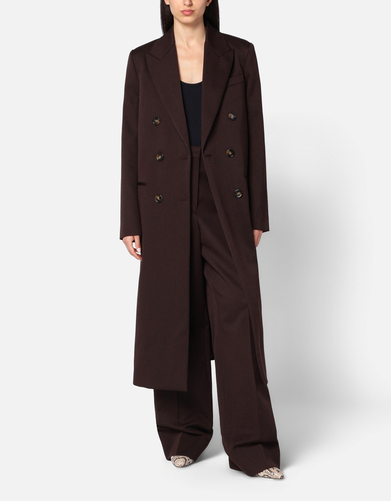 STELLA McCARTNEY ウールコート Stella McCartney ダブルブレストプラムウールコート (すべての新品