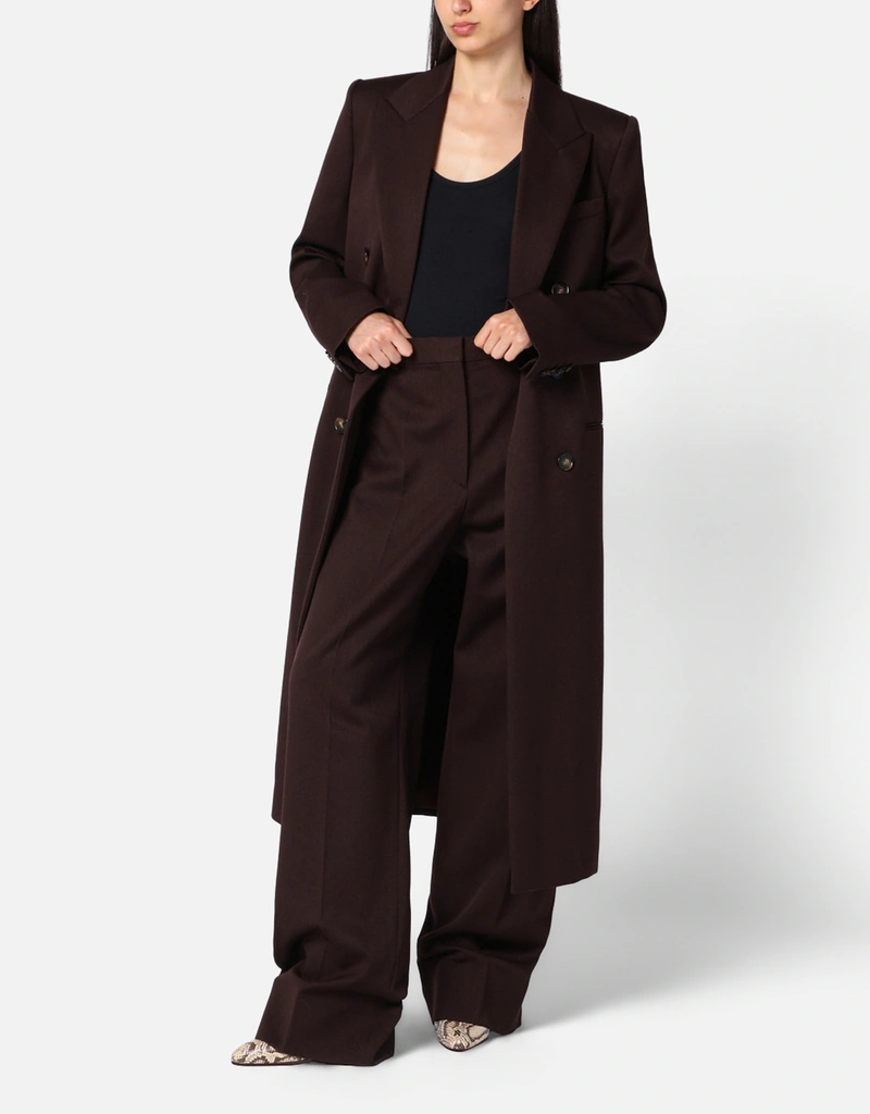 Stella McCartney ダブルブレストプラムウールコート (すべての新品