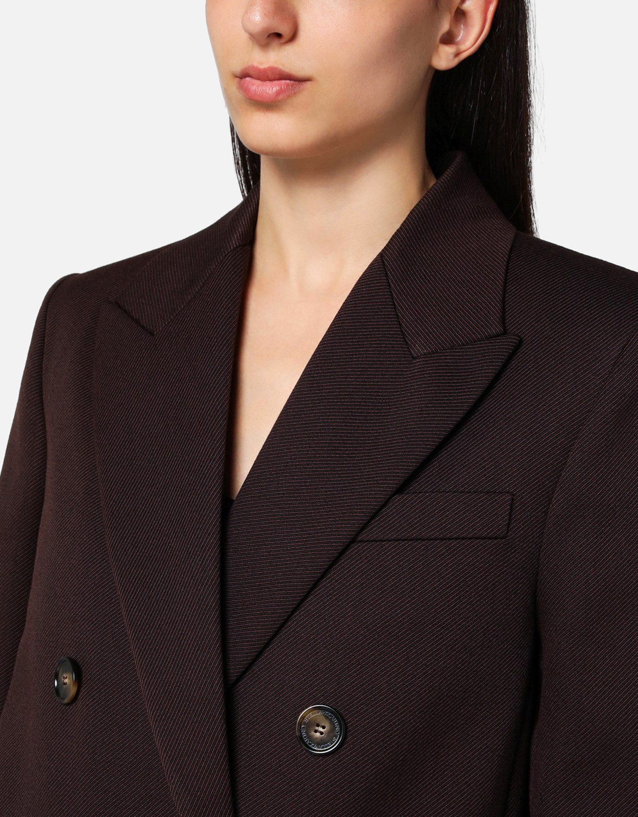 Stella McCartney ダブルブレストプラムウールコート (すべての新品