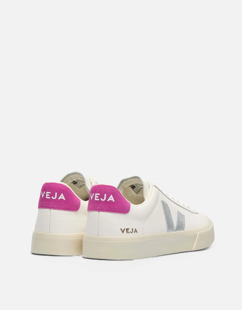 Veja Campoレザー ホワイト シルバー ウルトラバイオレット スニーカー