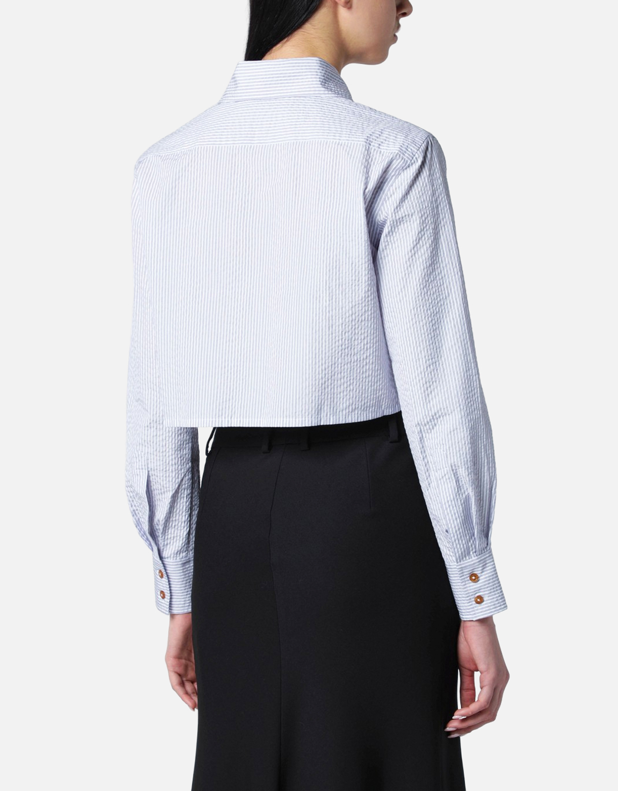 Vivienne Westwood コットンオーバーサイズカラードクロップドシャツ