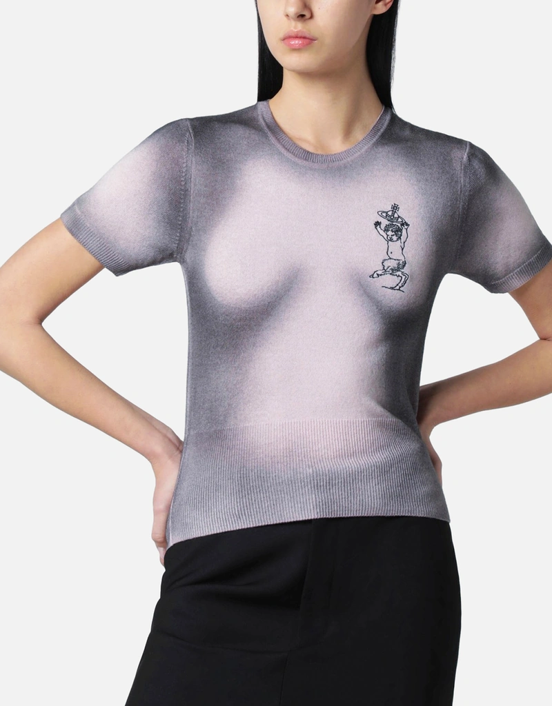 Vivienne Westwood ウールブラックグラデーションニットトップ