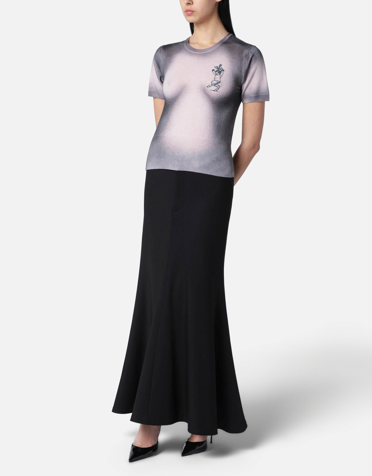 Vivienne Westwood ウールブラックグラデーションニットトップ
