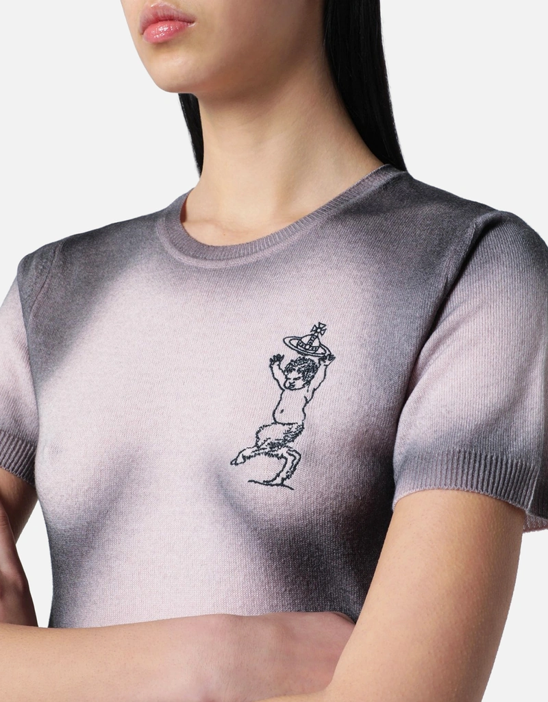 Vivienne Westwood ウールブラックグラデーションニットトップ