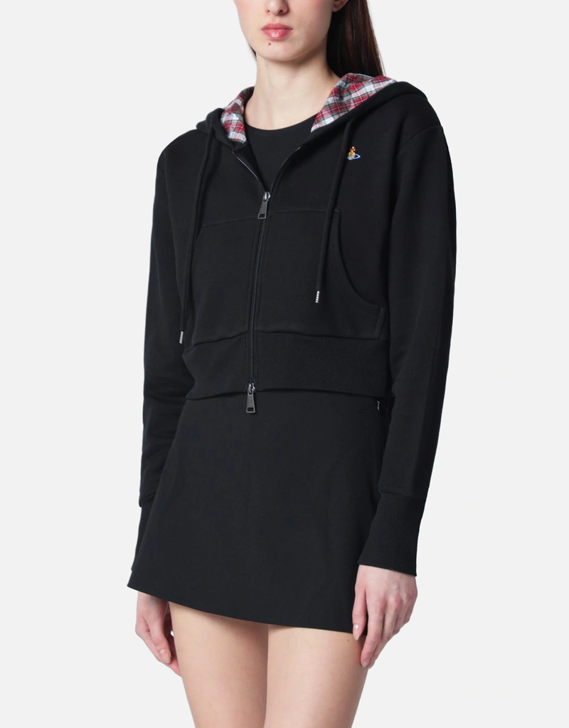 Vivienne Westwood ブラッククロップドスウェットシャツ オーブロゴ