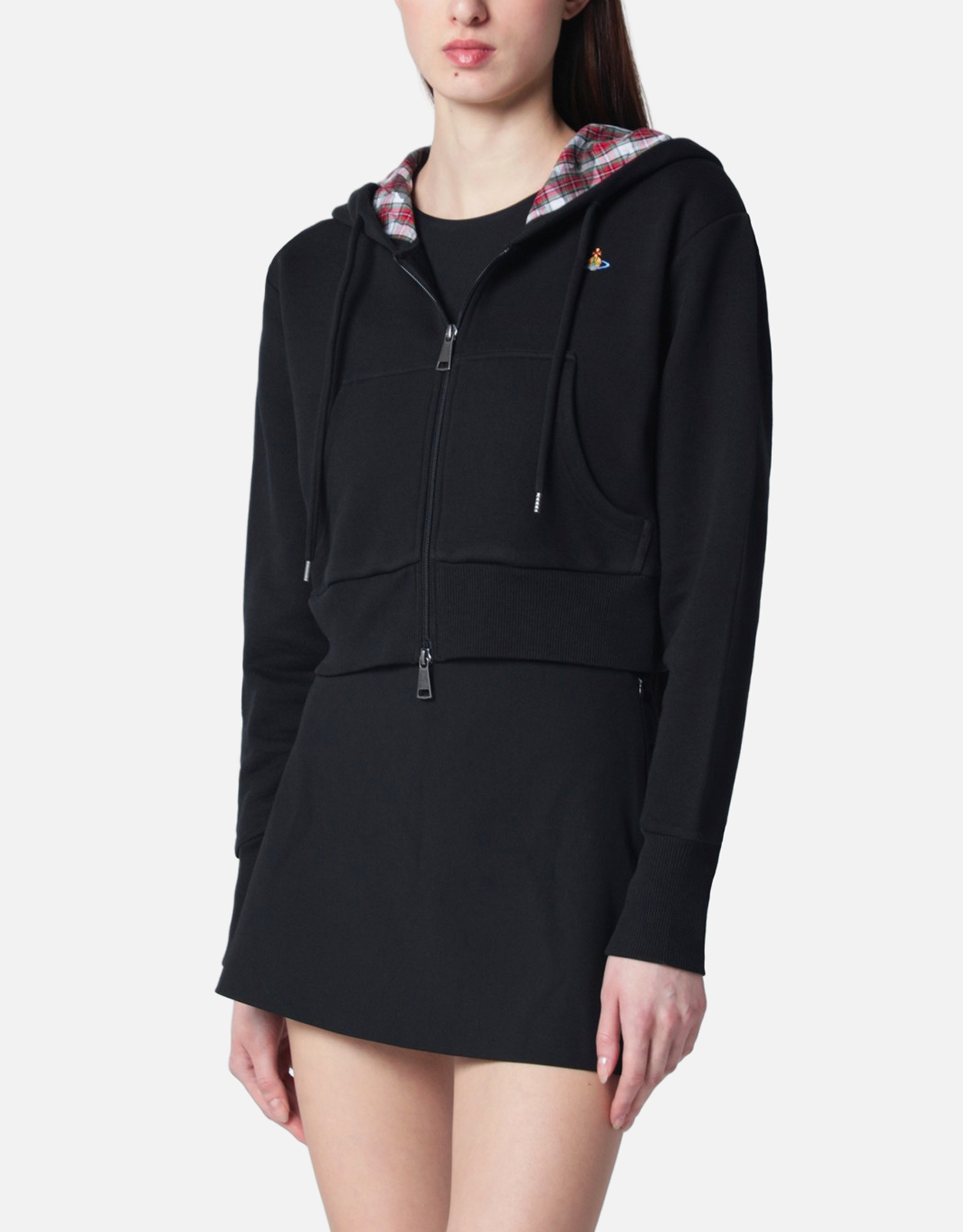 Vivienne Westwood Black Cropped Sweatshirt With Orb Logo (Tops