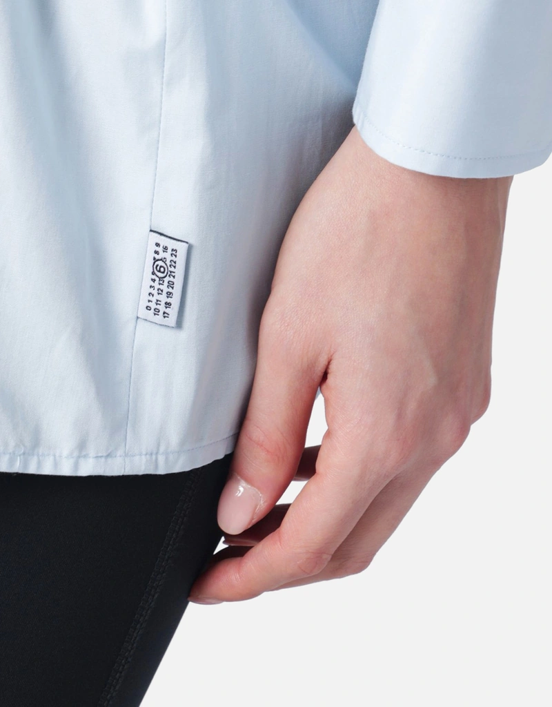 MM6 Maison Margiela ライトブルーコットンシャツダブルスリーブ付き