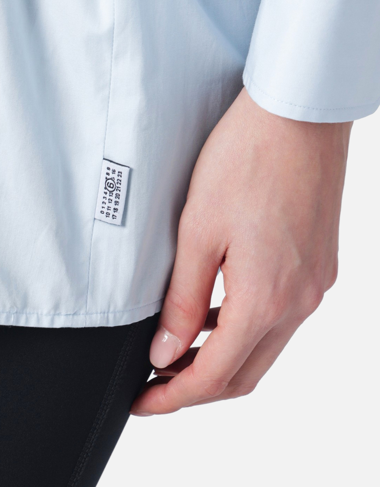 MM6 Maison Margiela Light Blue Cotton Shirt With Double Sleeves