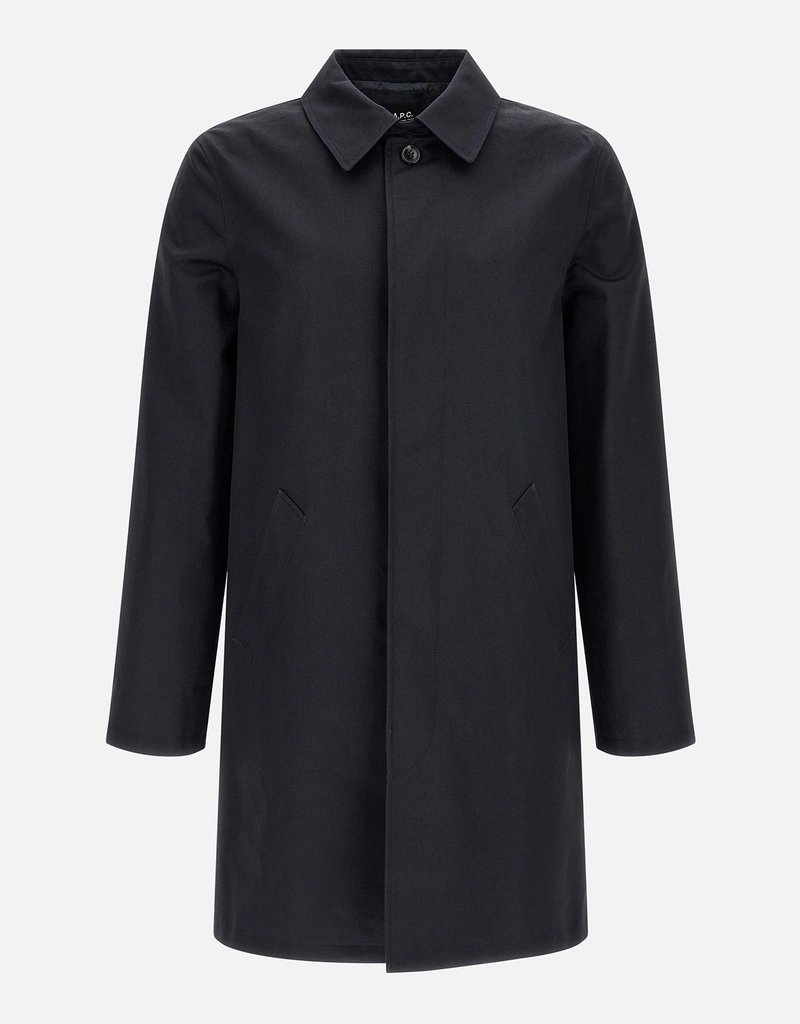 A.P.C. トレンチコート ブラック アーペーセー apc A.P.C. メンズ Urban Mac コットン防水シングルブレストトレンチコート