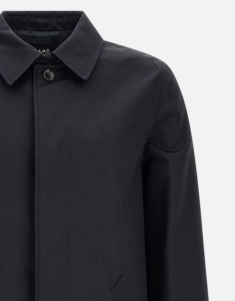 A.P.C. メンズ Urban Mac コットン防水シングルブレストトレンチコート