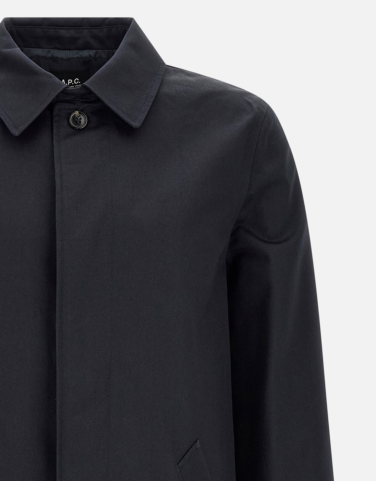 A.P.C. メンズ Urban Mac コットン防水シングルブレストトレンチコート