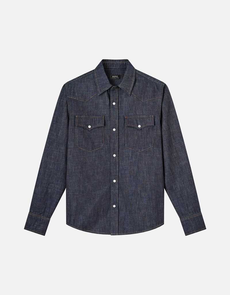 indigo blue mens dress shirt Plain Long Sleeves Indigo Blue Men Shirt