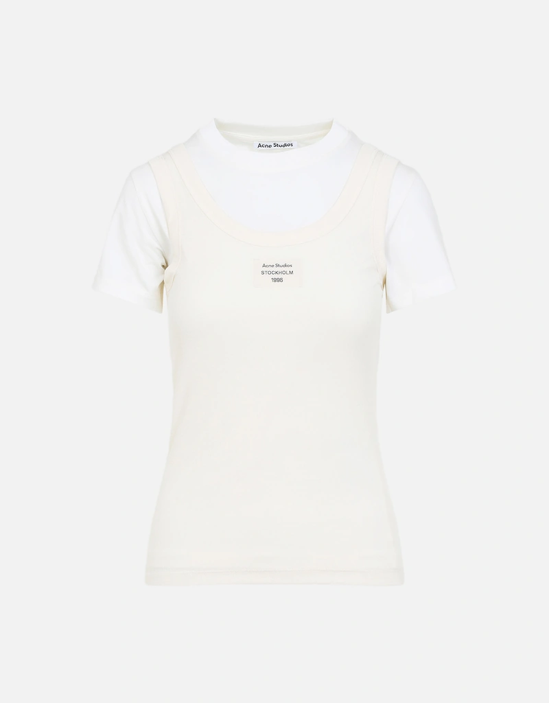 Acne Studios レイヤード綿フィットクルーネックTシャツ (すべての新品