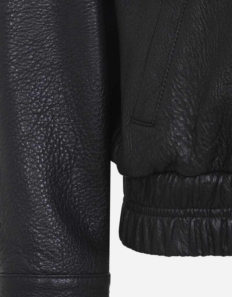 Acne Studios レザー ロゴ ブルゾン ラムレザージャケット (すべての