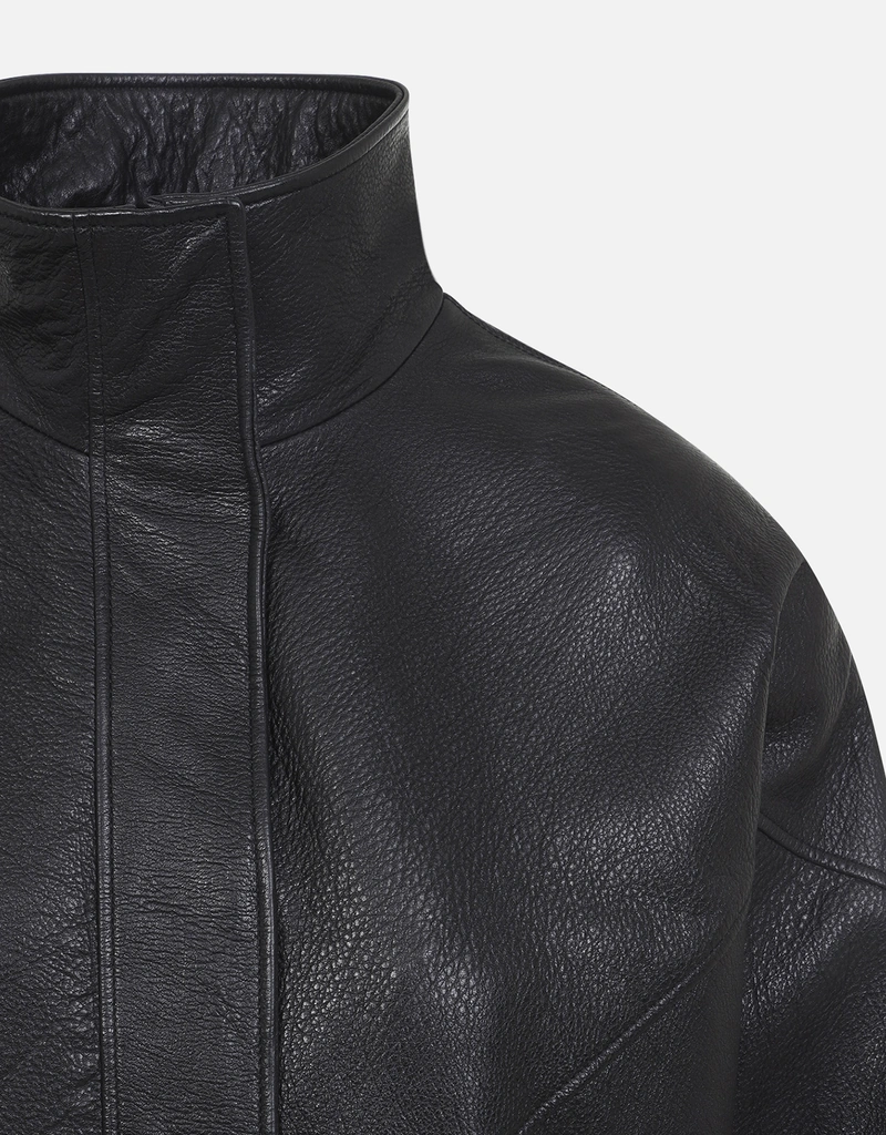 Acne Studios レザー ロゴ ブルゾン ラムレザージャケット (すべての