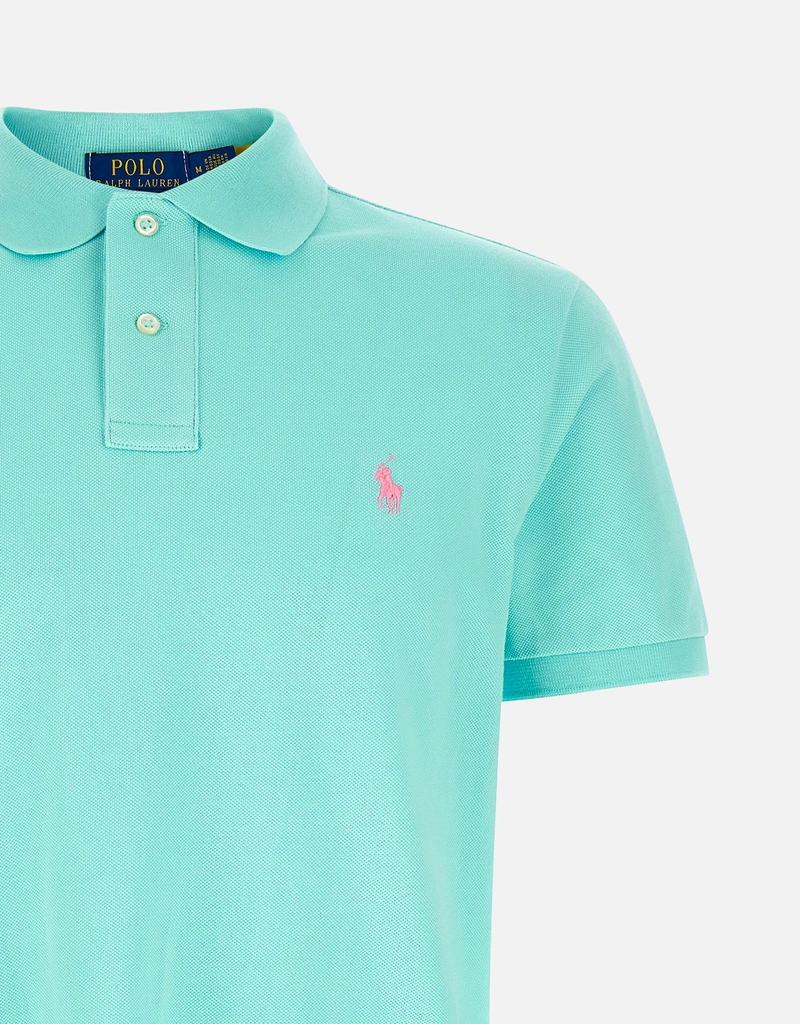 Polo Ralph Lauren メンズロゴ刺繍コットンスリムフィットポロシャツ