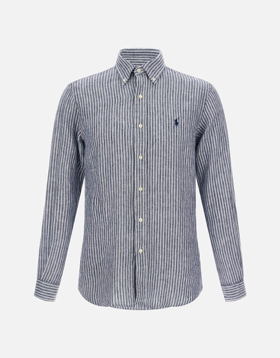 Polo Ralph Lauren メンズ ストライプ リネン ボタンダウン シャツ