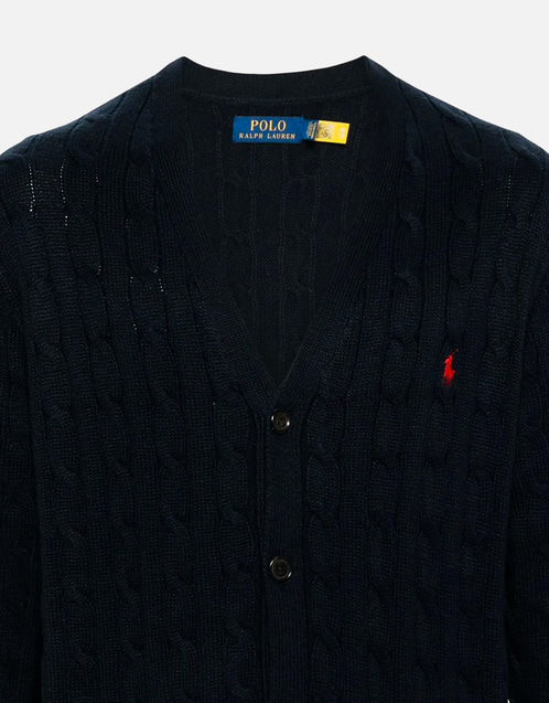 00s POLO JEANS ケーブルコットンニット カーディガン ストラップ Ralph Lauren - 00s POLO JEANS ケーブルコットンニット カーディガン