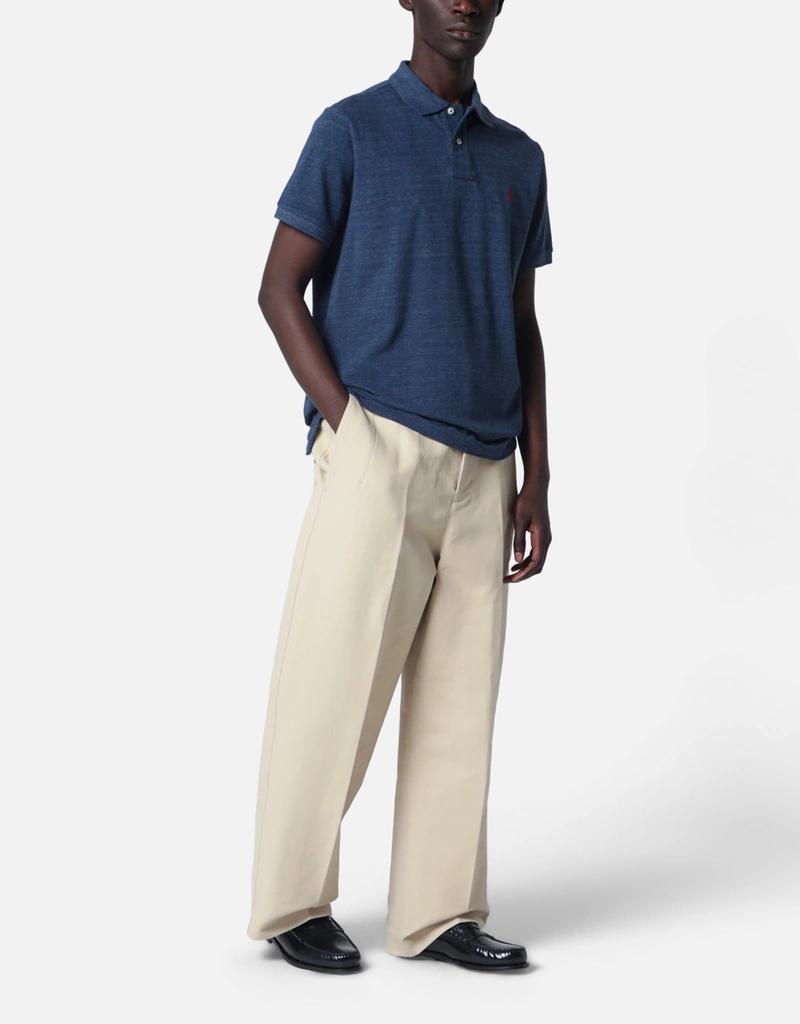 STONE  ネイビー ポロシャツ スリムフィット Polo Ralph Lauren メンズコットンカスタムスリムフィットポロシャツ