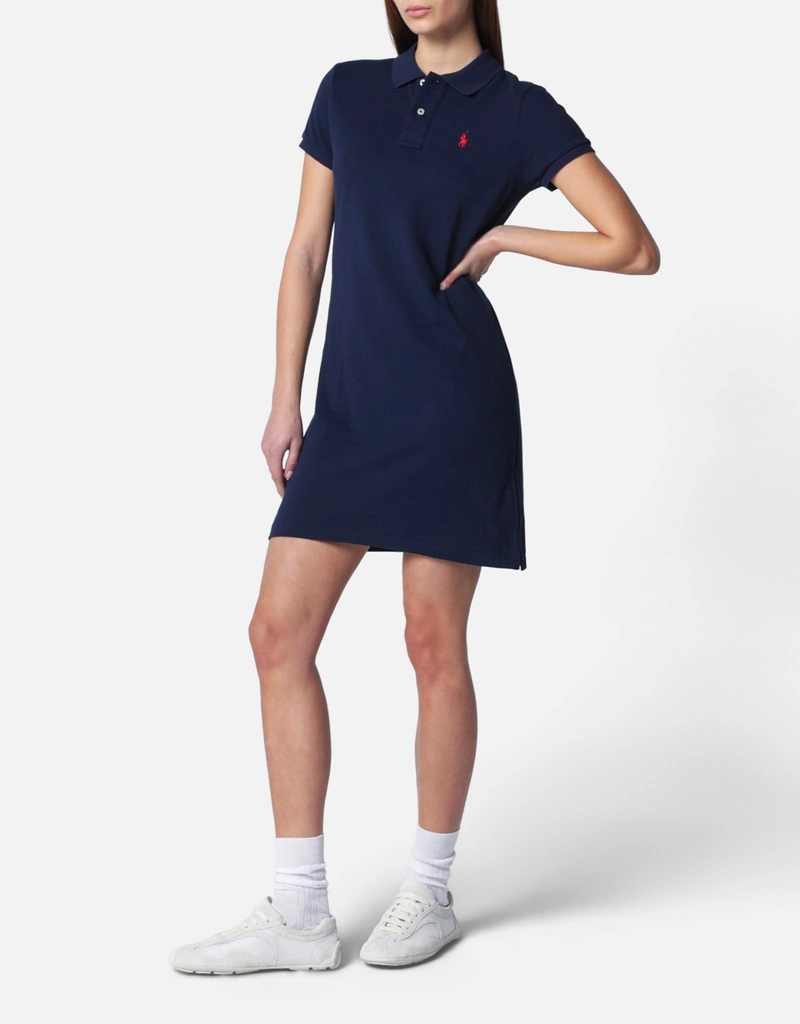 Polo Ralph Lauren ミニ ネイビーポロコットンワンピース (ドレス