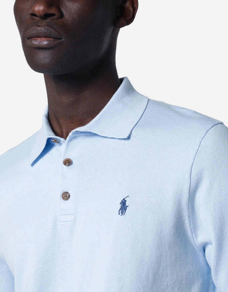 Polo Ralph Lauren メンズコットンライトブルーポロシャツ (シャツ