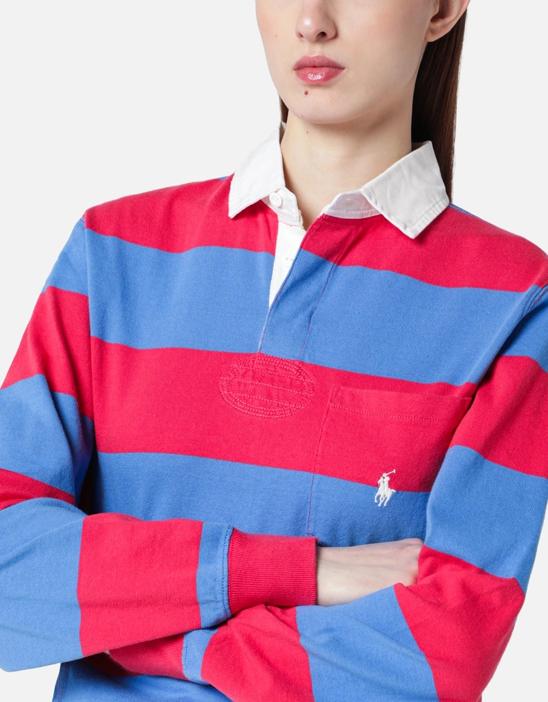 Polo Ralph Lauren レッドパープリッシュブルーストライプポロ