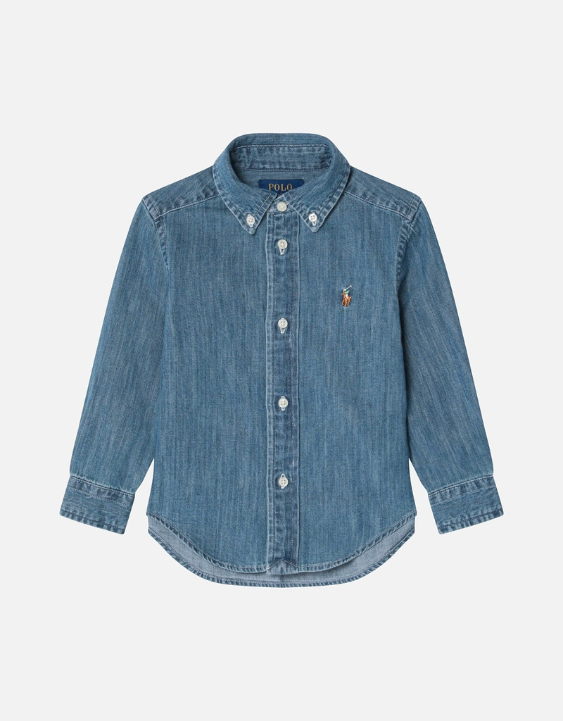 Polo Ralph Lauren Kids キッズブルーデニムボタンダウンシャツ