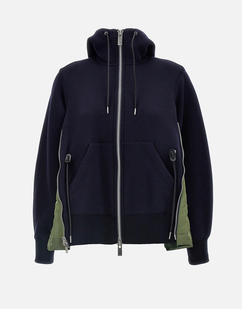 Sacai Sponge Sweat x Nylon Twill Hoodie (All New In) IFCHIC.COM