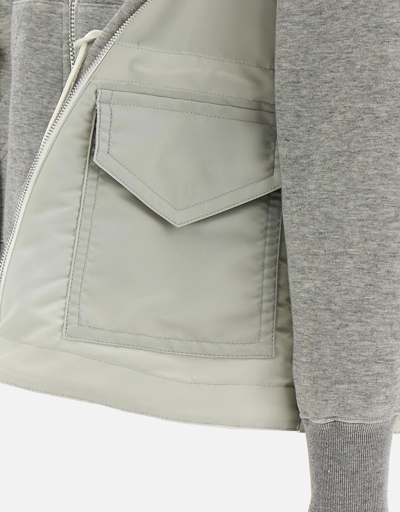 Sacai スポンジスウェット×ナイロンツイルフーディー (すべての新品