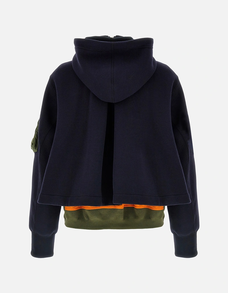 Sacai Sponge Sweat X Nylon Twill Hoodie (All New In) IFCHIC.COM Sacai Sponge Sweat X Nylon Twill Hoodie (All New In) IFCHIC.COM