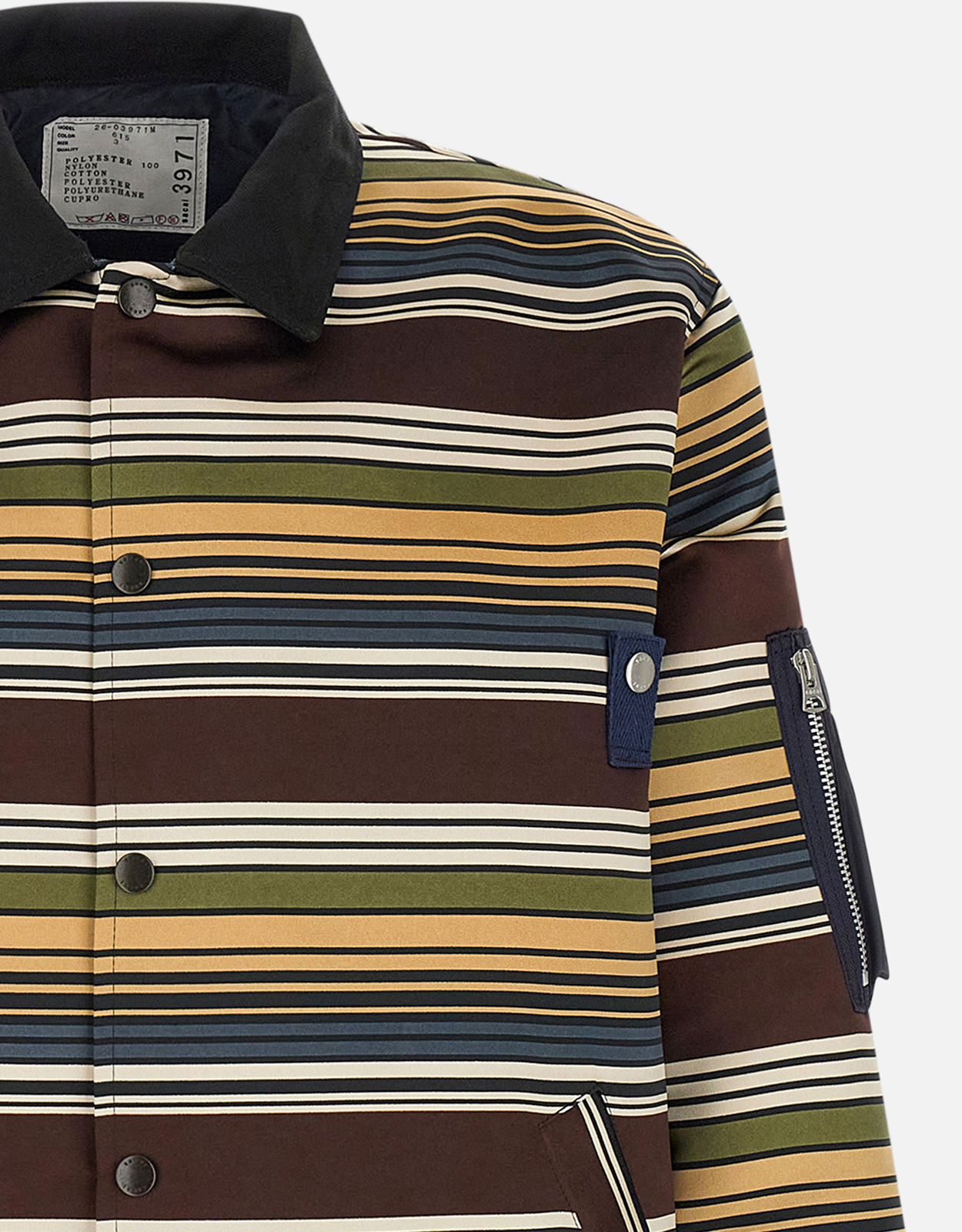 Sacai Men's Horizontal Stripe Satin-Effect Blouson (All New In
