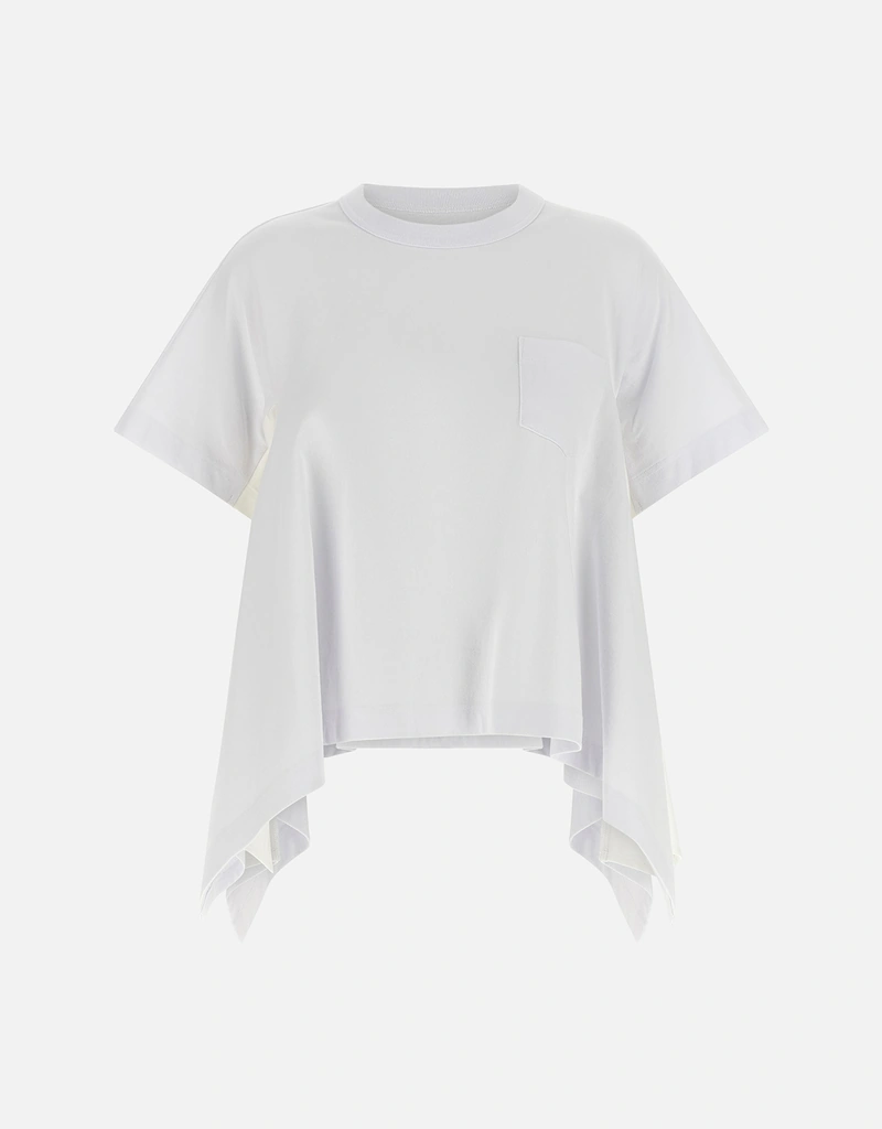 sacai サカイ 25SS Cotton Jersey x Chiffon T-Shirt コットンジャージーシフォンTシャツ 25-07858 ホワイト 1 Sacai Chiffon x Cotton Jersey Tank Top | Santa Fe Dry Goods