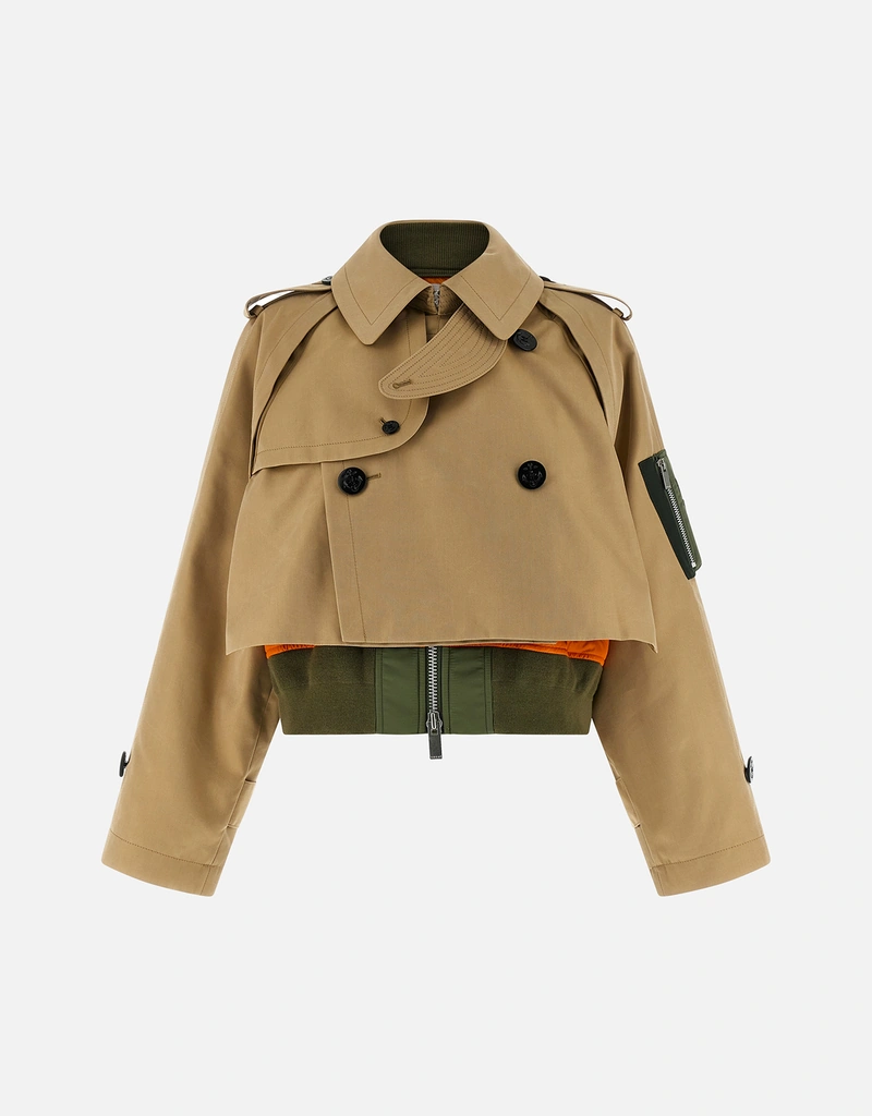 Sacai コットンギャバジン×ナイロンツイルダブルレイヤードダブル