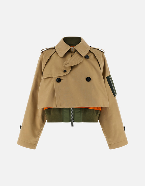 Sacai コットンギャバジン×ナイロンツイルダブルレイヤードダブル